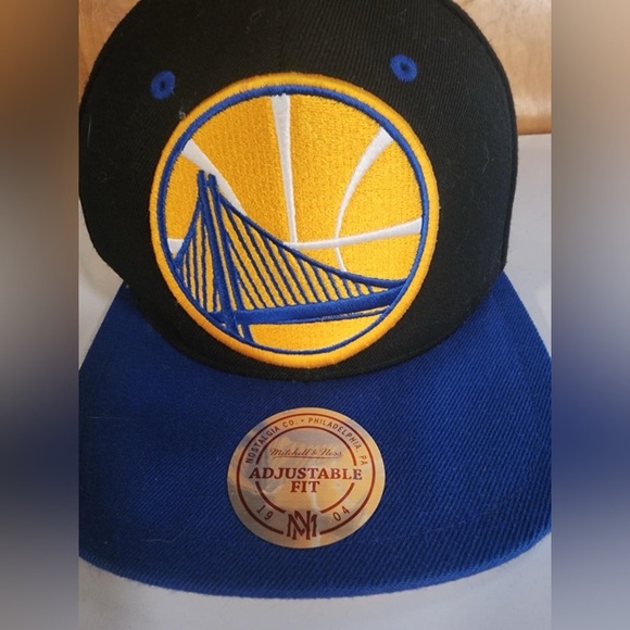 Golden State Warriors Snap Back Adjustable Black/Blue Mitchell and Ness EUC - Picture 7 of 8